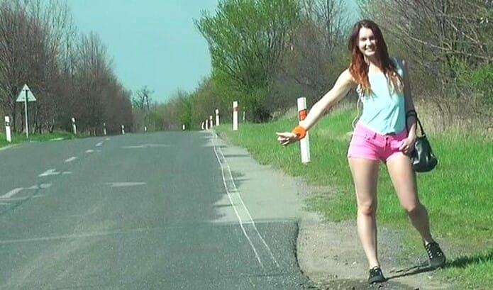 Porn video how fucked a red-haired chick in the undergrowth, giving a ride in a car that broke down